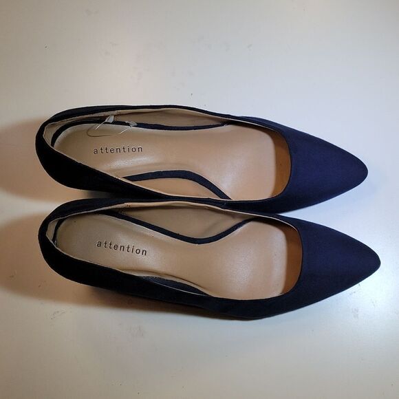 BRAND NEW ATTENTION ZOEY SUEDE POINTED TOE WOMEN"S LOW HEEL SHOES - Picture 9 of 15